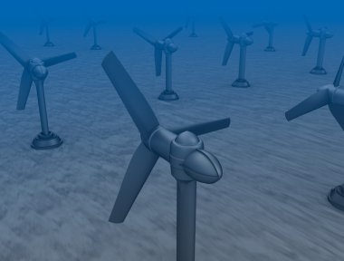 Denizin dibindeki deprem dalgası türbinleri