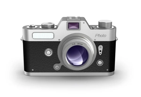 Retro photo camera. Front view. — Stock Photo, Image