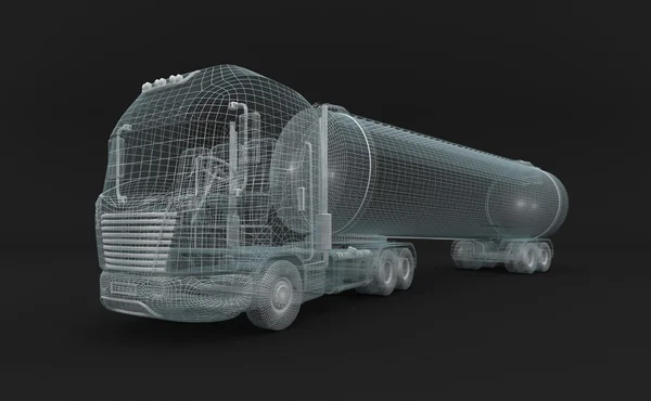 Semitransparent fuel tanket truck — Stock Photo, Image