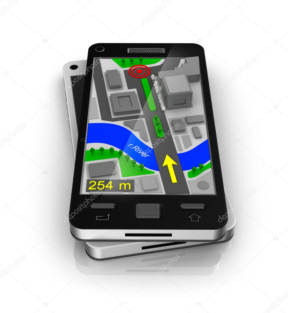 Cellular phone as GPS navigator. My own design