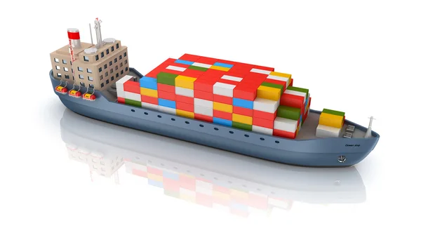 Cargo ship isolated — Stock Photo, Image