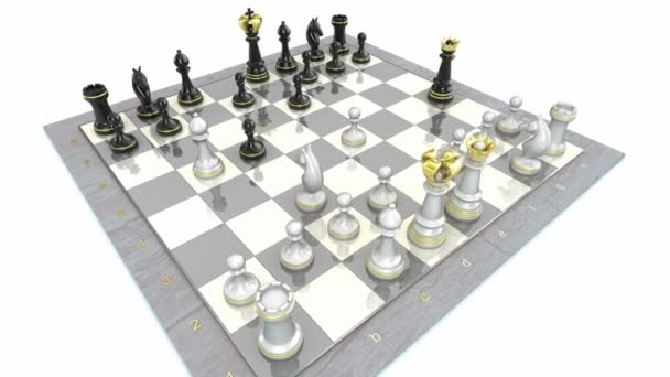 Chess board game animation — Stock Video