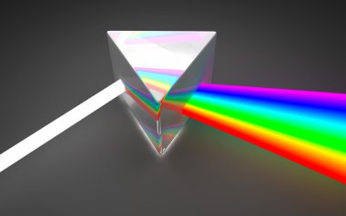 Prism light spectrum dispersion. On dark background clipart