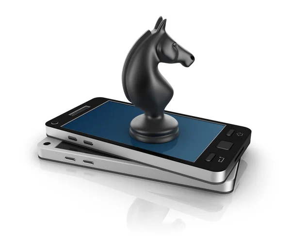 Mobile chess game — Stock Photo, Image