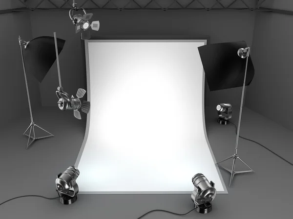 Photo studio equipment background — Stock Photo, Image