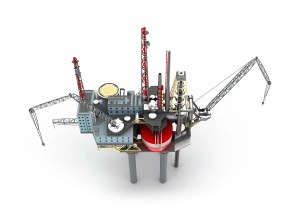 钻井海上平台上白色隔离 — 图库照片