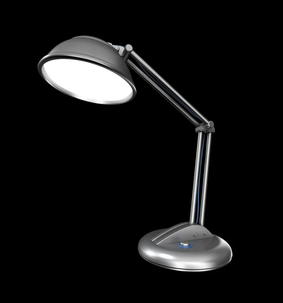 Skrivbordslampa i en mörk. 3D-bild. — Stockfoto