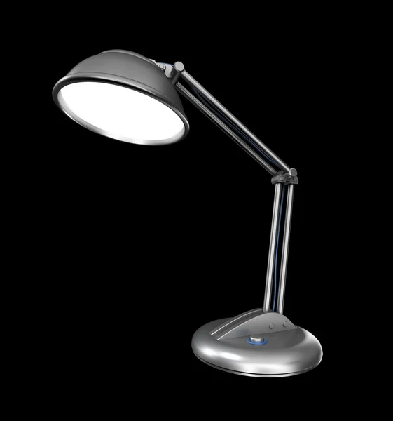 Bureaulamp in een donker. 3D-beeld. — Stockfoto