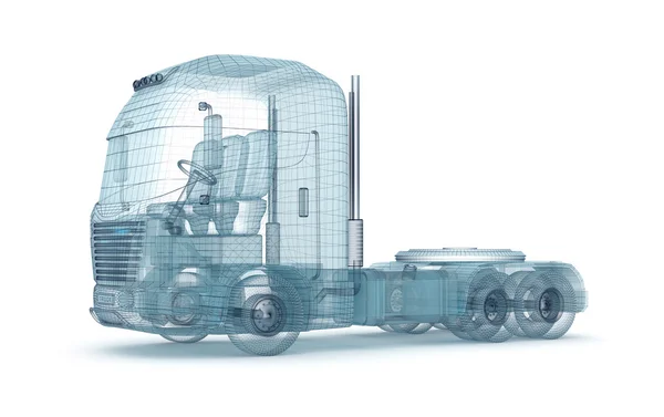 Mesh truck isolated on white. My own design — Stock Photo, Image