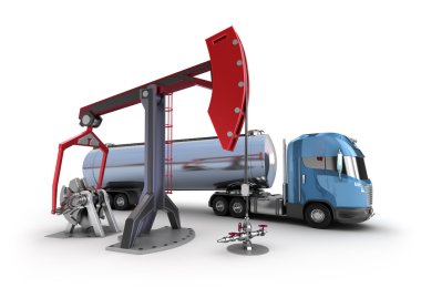 Petrol sondaj platformu: beyaz izole pompa Vale