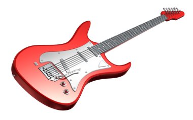 elektro gitar. 3D görüntü. kendi tasarım