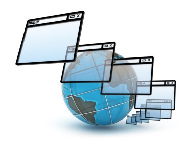 Beyaz arkaplanda internet kavramı