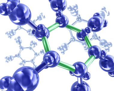 3D moleculas .isolated beyaz arka plan..