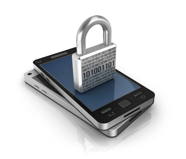 Smartphone with lock. Security concept — Stock Photo, Image