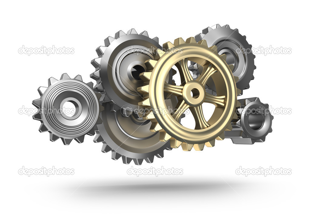Steel gear wheels icon