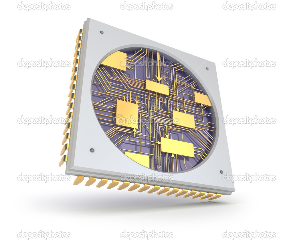 CPU Comuter chip, inside view