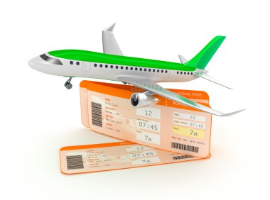 uçak boarding pass biletleri kavramı