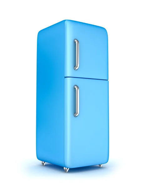 Refrigerador moderno sobre branco — Fotografia de Stock