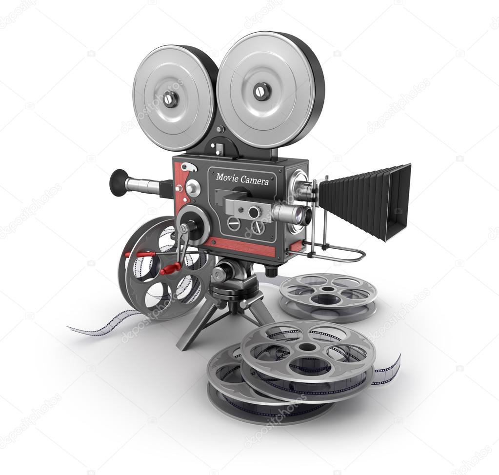 Vintage movie camera and film — Stock Photo © Alexmit #45280181
