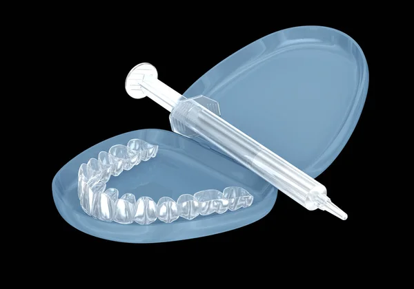 Dentes Branqueamento Kit Invisalign Gel Conceito Ilustração — Fotografia de Stock