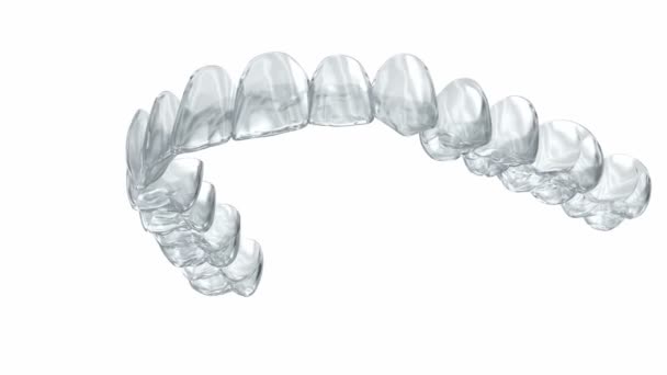 Invisalign Zahnspange Oder Unsichtbare Halterung Medizinisch Genaue Zahnärztliche Animation — Stockvideo