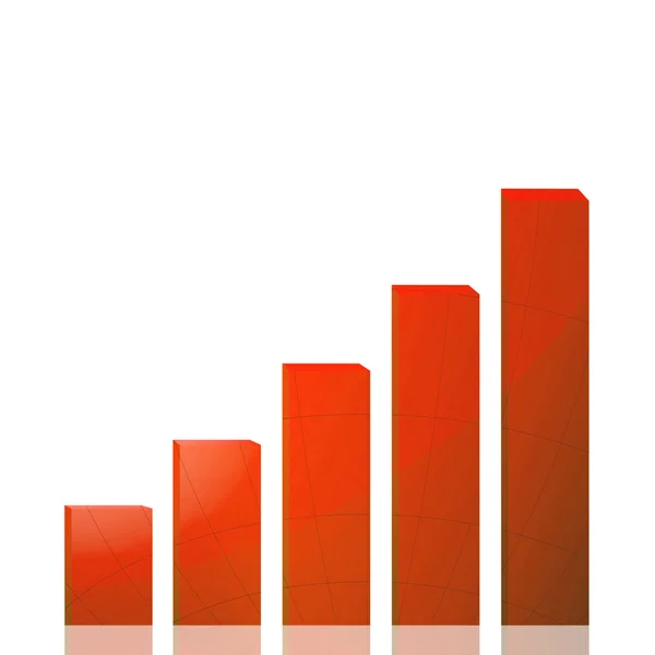 Business graph growth orange arrow — Stock Photo, Image