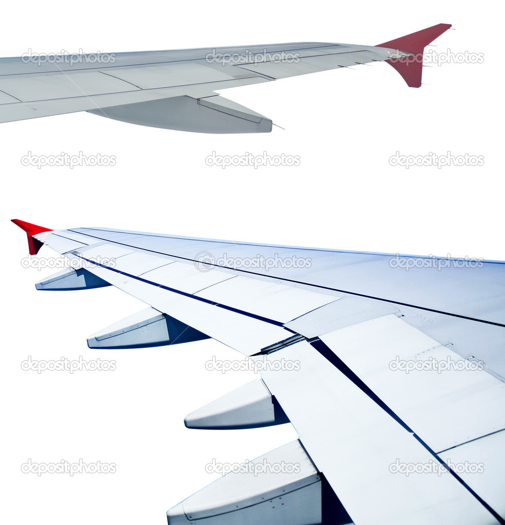 plane wing isolated on white background