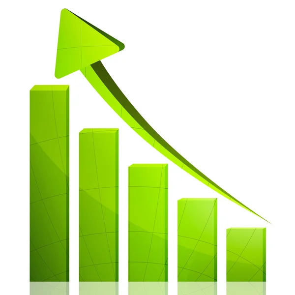 Business graph growth green arrow — Stock Photo, Image