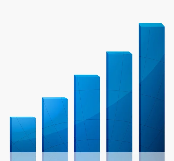 Business graph growth blue arrow — Stock Photo, Image