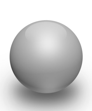 Beyaz arka plan üzerinde izole 3d gri top
