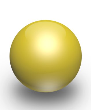Beyaz arka plan üzerinde izole 3d sarı top