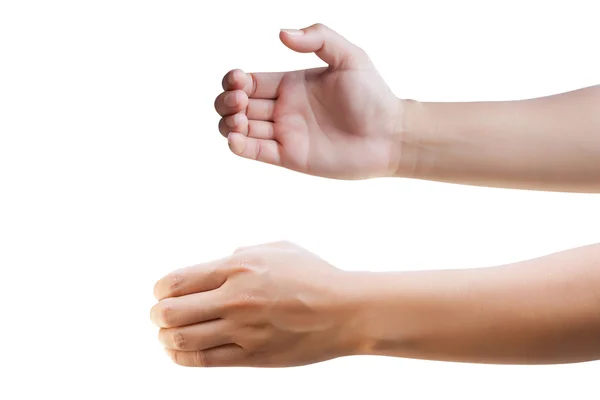 Mãos de mulheres isoladas sobre fundo branco — Fotografia de Stock