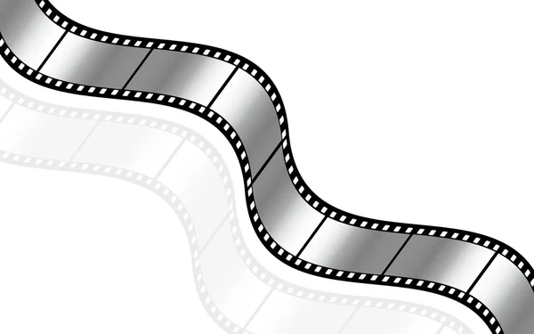 Curved black film sheet on background white — Stock Photo, Image