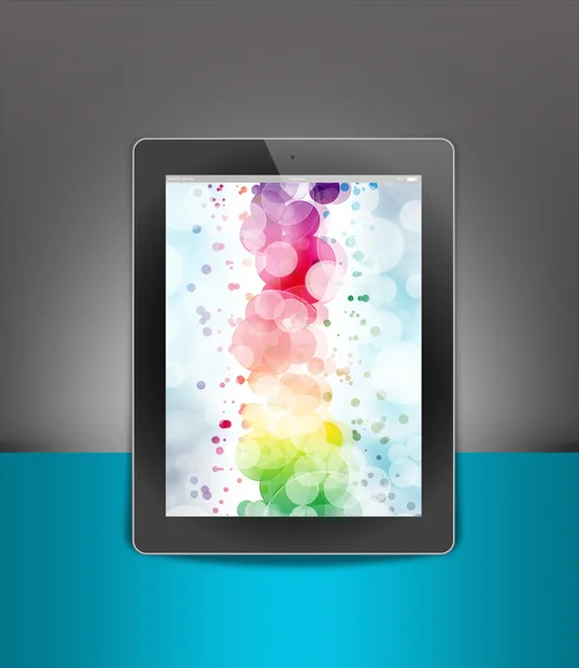 Tablet pc, isolated on background blue and black — Stock Photo, Image