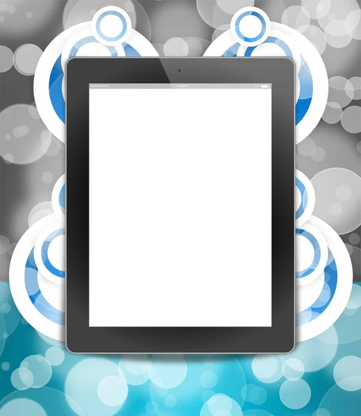 Tablet pc, isolated on background blue and black — Stock Photo, Image