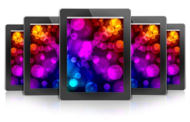 Tasarım tablet pc, arka plan bokeh renk