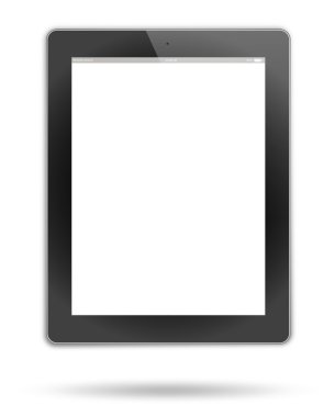tablet pc, arka plan beyaz izole