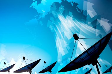 Satellite dish transmission data clipart
