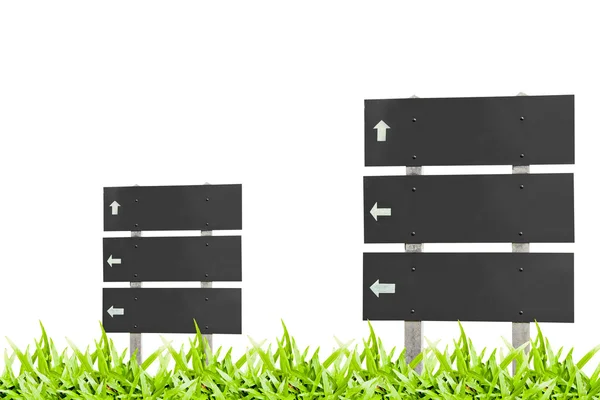 Vývěsní štít billboard na trávě izolovaných na bílém pozadí — Stock fotografie