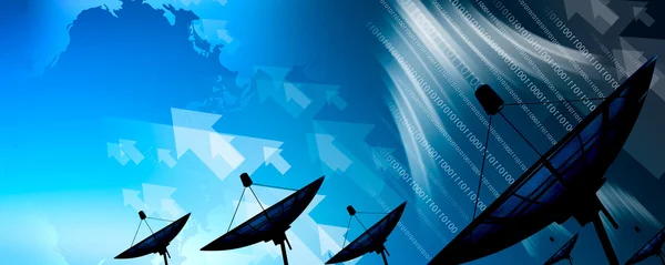 Satellite dish transmission data — Stock Photo, Image