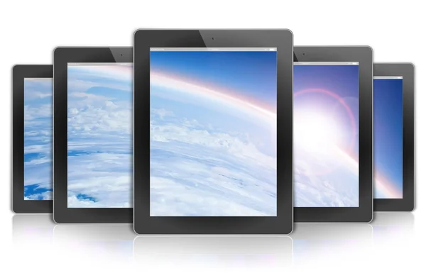 Tablet pc, arka plan beyaz izole — Stok fotoğraf