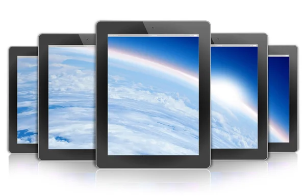 Tablet pc, arka plan beyaz izole — Stok fotoğraf