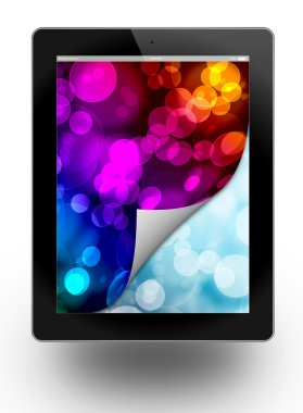 tablet pc, arka plan beyaz izole