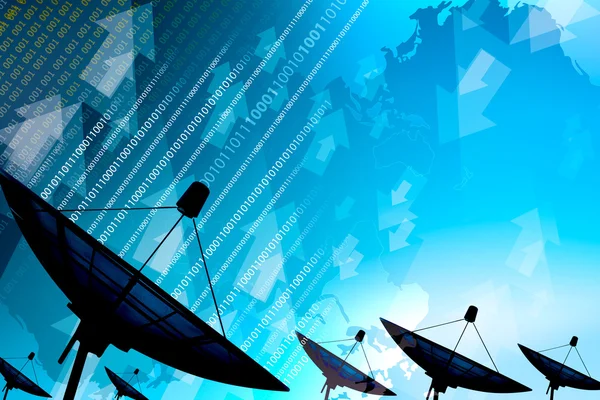 Satellite dish transmission data — Stock Photo, Image