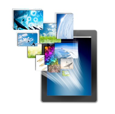 tablet pc, arka plan beyaz izole