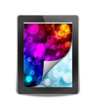 tablet pc, arka plan beyaz izole