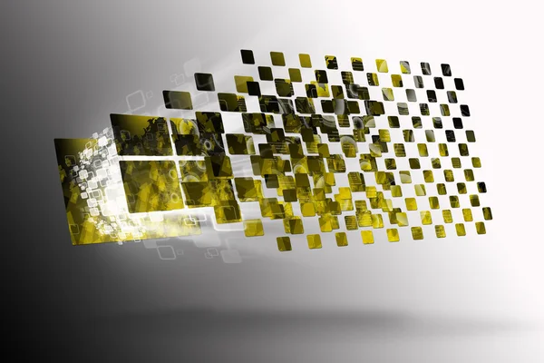Abstrakti digitaalinen keltainen tausta nuolilla — kuvapankkivalokuva