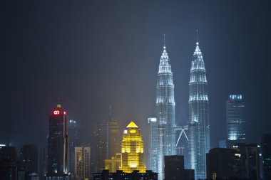 kuala lumpur, Malezya gece petronas bldg, ikiz kuleleri