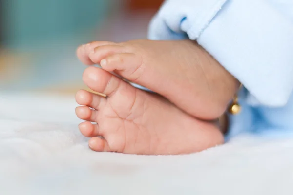 Newborn baby feet on white background — Stock Photo, Image