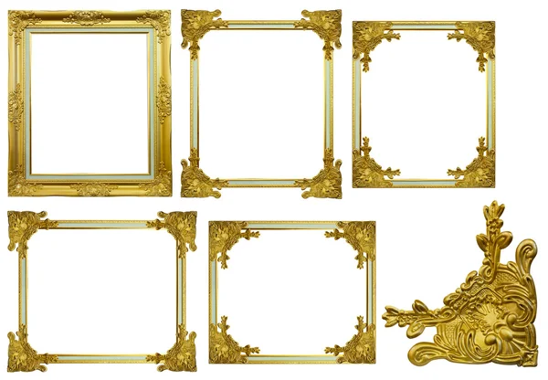 Gold frame on the white background — Stock Photo, Image